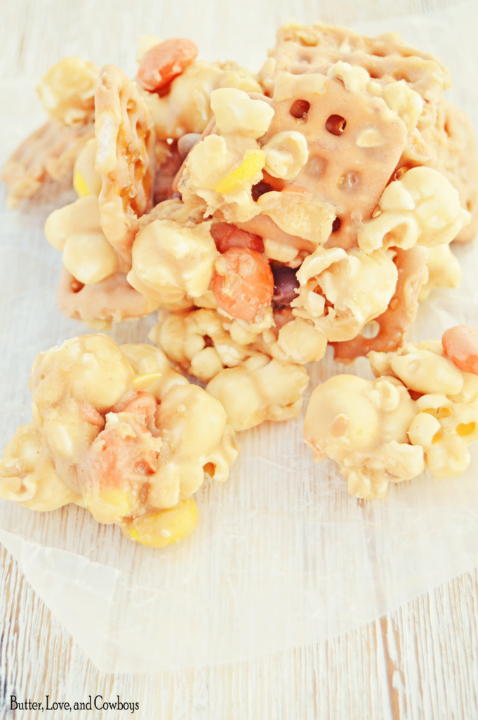Caramel Peanut Butter Halloween Monster Munch - Butter, Love, and Cowboys
